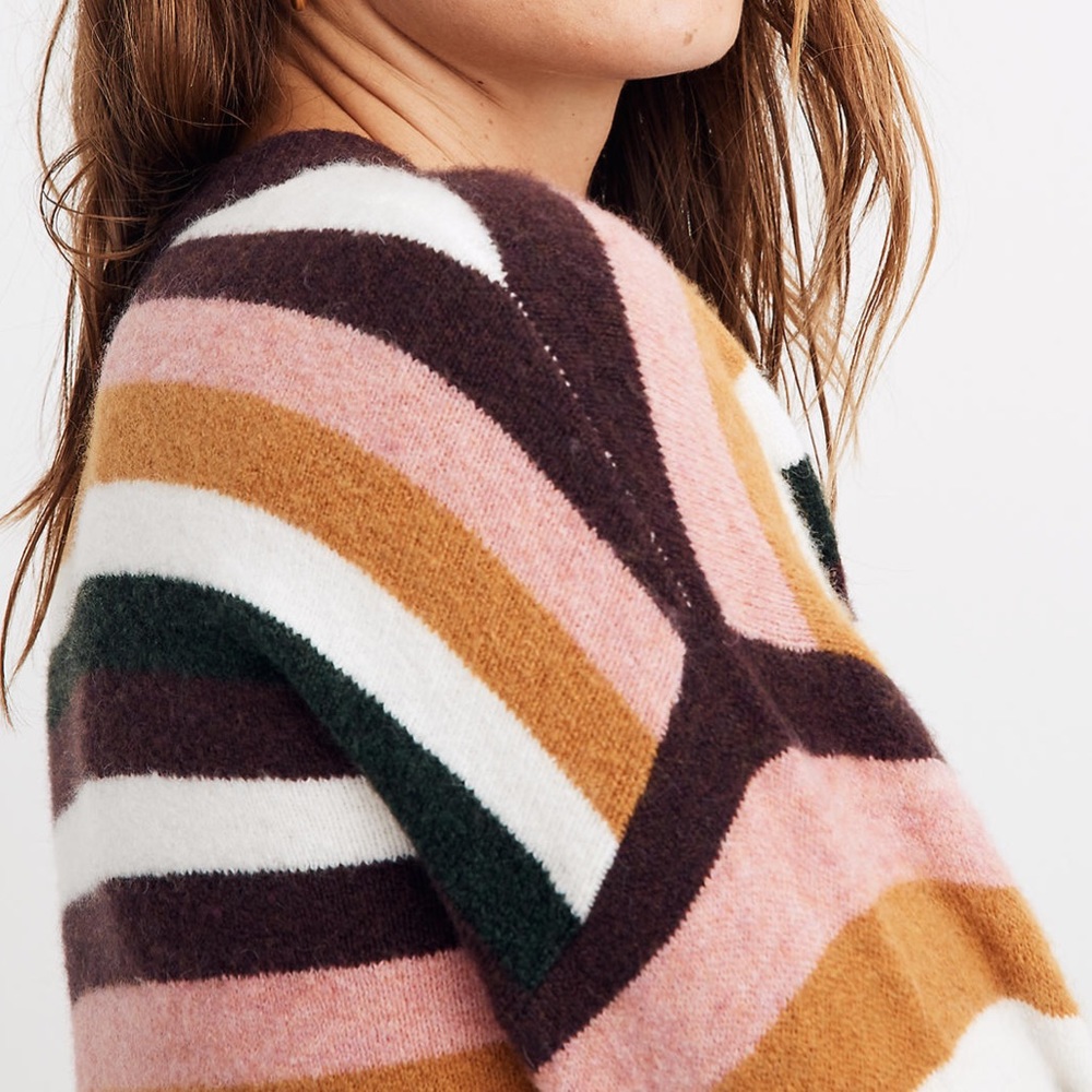 NWOT! Madewell Payton striped crew neck sweater - Picture 2 of 7